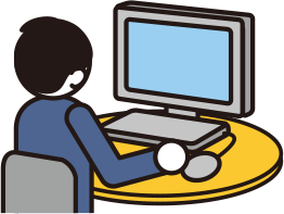 パソコンを使っている男性のイラスト