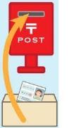 申請書をポストへ投函するイラスト