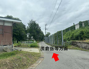 茂倉岳・蓬峠・万太郎山方面迂回路入口