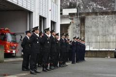 湯沢町消防団と湯沢消防署員