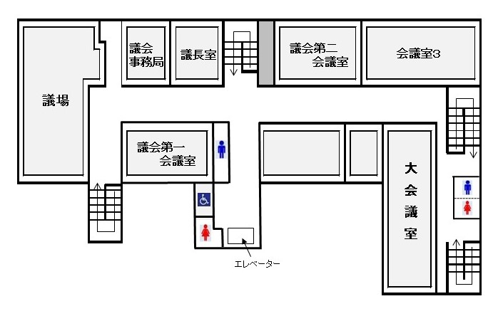 湯沢町役場庁舎3階配置図